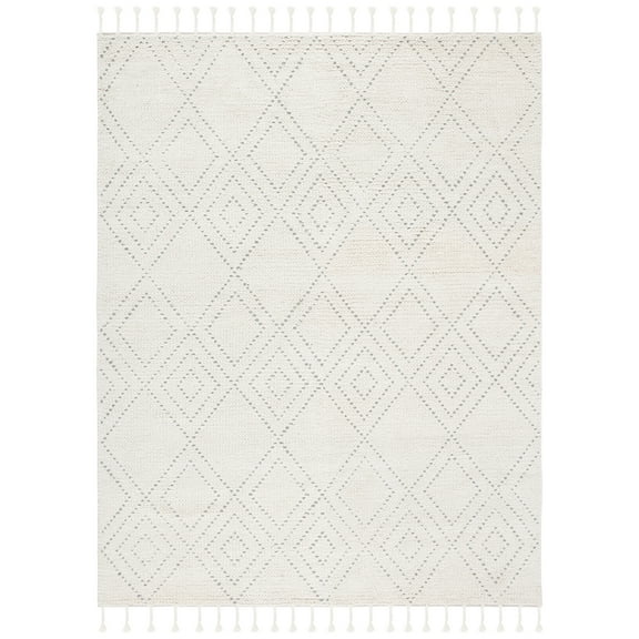SAFAVIEH Casablanca Idella Diamond Area Rug, Ivory/Grey, 8' x 10'