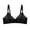 Black, variant on Lovskoo 2024 Women's Plus Size Front Closure Wirefree Jacquard Back Support Posture Bra Solid Color Soft Cotton Bra Black-2XL