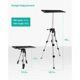 thumbnail image 6 of VANKYO Aluminum Tripod Projector Stand, Adjustable Laptop/Computer Stand, Multi-Function Stand, Adjustable Height 17'' to 46'' with Plate and Carrying Bag, 6 of 8