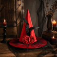 thumbnail image 4 of Witch Hat Halloween Decorations 15 Inch Foldable Rose Mesh Wizard Hat for Halloween Party Carnival Masquerade Holiday Dress Up, 4 of 7