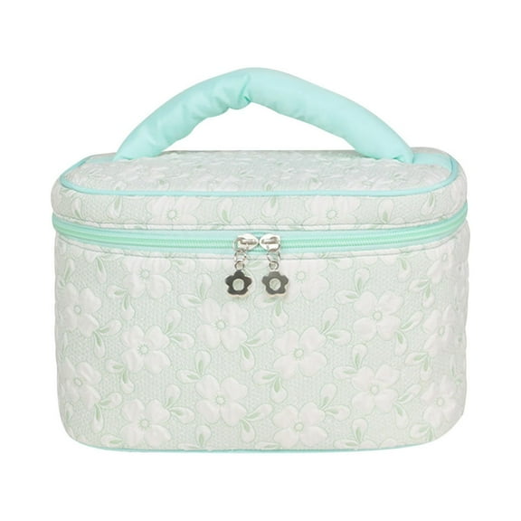 Blasgw Makeup Bag With High Value And Large Capacity Travel Makeup Bag Portable Handbag Cosmetics Storage Bag cyan