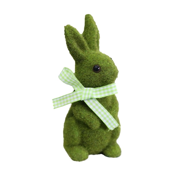 Estatua de conejo de Pascua moderna, figura de conejo, colección de esculturas de animales de resina para De pie 14x7x6cm