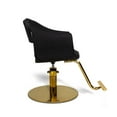 thumbnail image 3 of Salon Styling Chair MILLA Black Seat Gold Base, Beauty Salon Barbershop Hair Studio Professional Furniture and Equipment, 3 of 8