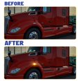 thumbnail image 2 of Xotic Tech Lámparas de luz de señal LED de lente transparente compatible con Kenworth T680 T700 T880 Peterbilt 567 ámbar 3-SMD (parte # 54-1211 554-1287 888-5422 888-5423), 2 of 5