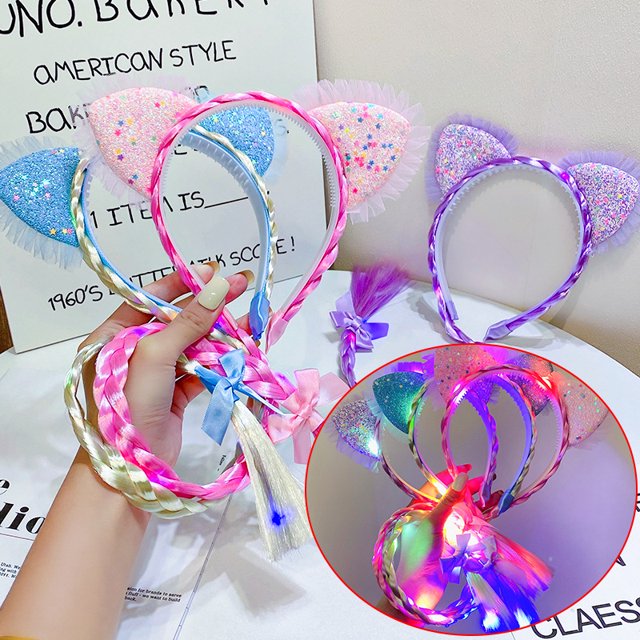Diademas luminosas TUNC con orejas de gato para niños 3 uds Sencillez