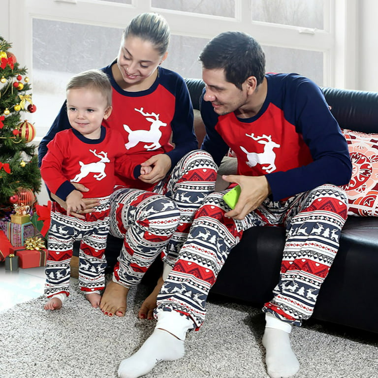 Rvbelbay Family Matching Christmas pajamas Cotton Pjs Set Sleepwears Xmas  Jammies Deer Family Pajamas for Women S Multicolor at  Women's  Clothing store