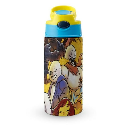 

Undertale Game Poster Kid s Insulated Water Bottle With Straw Vacuum Stainless Steel Cup Leak-Proof Toddler Thermoses Children Water Cup