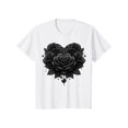 thumbnail image 1 of Cotton Short Sleeve T-Shirt's elegant Heart-Shaped Rose & Diamond Print T-Shirt - Round Neck Casual, Machine Washable all-Season Comfort Fit, Ladies Print T Shirts, 1 of 6
