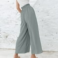 thumbnail image 5 of Kiplyki Wide Leg Pants Women Color Elastic High Waist Linen Pant Trouser, 5 of 7