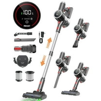 PRASKY Cordless Stick Vacuum Cleaner Adjustable Length Lightweight for Carpet Hard Floor Pet Hair