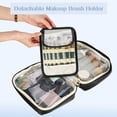 thumbnail image 4 of Unique Bargains Toiletry Bag Travel Makeup Bag with Detachable Makeup Brush Divider for Women Girls Black, 4 of 7