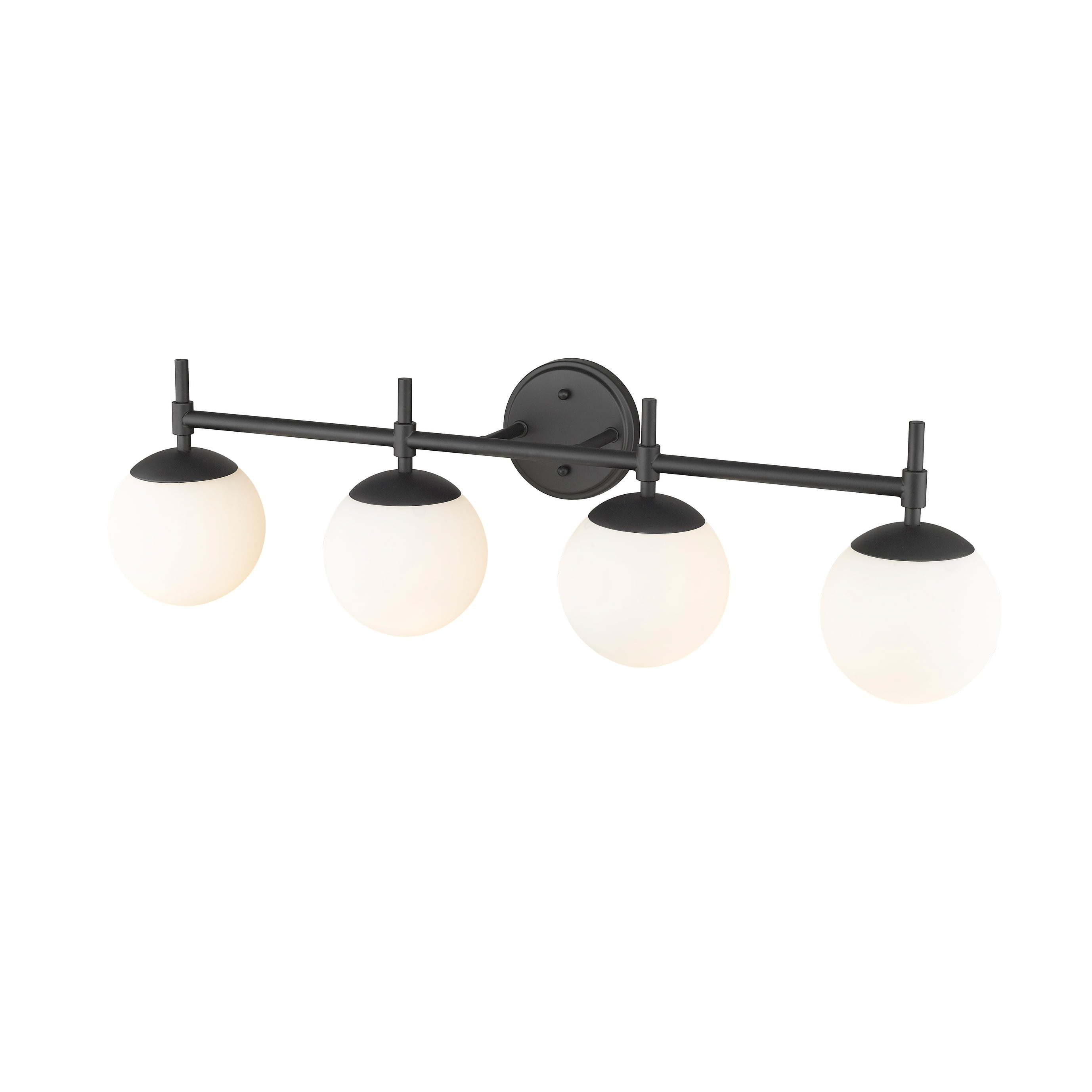 Millennium Lighting 929 Lighting 4 Light Bathroom Vanity Fixture with Opal Glass Shades Matte Black Black Matte 4 to 8 Inches
