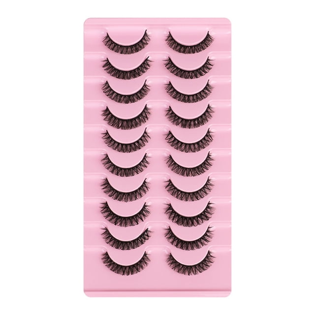 Promotion!Maojin 10 pares de pestañas autoadhesivas reutilizables, extensión de pestañas postizas gruesas naturales, no necesita pegamento ni delineador de ojos