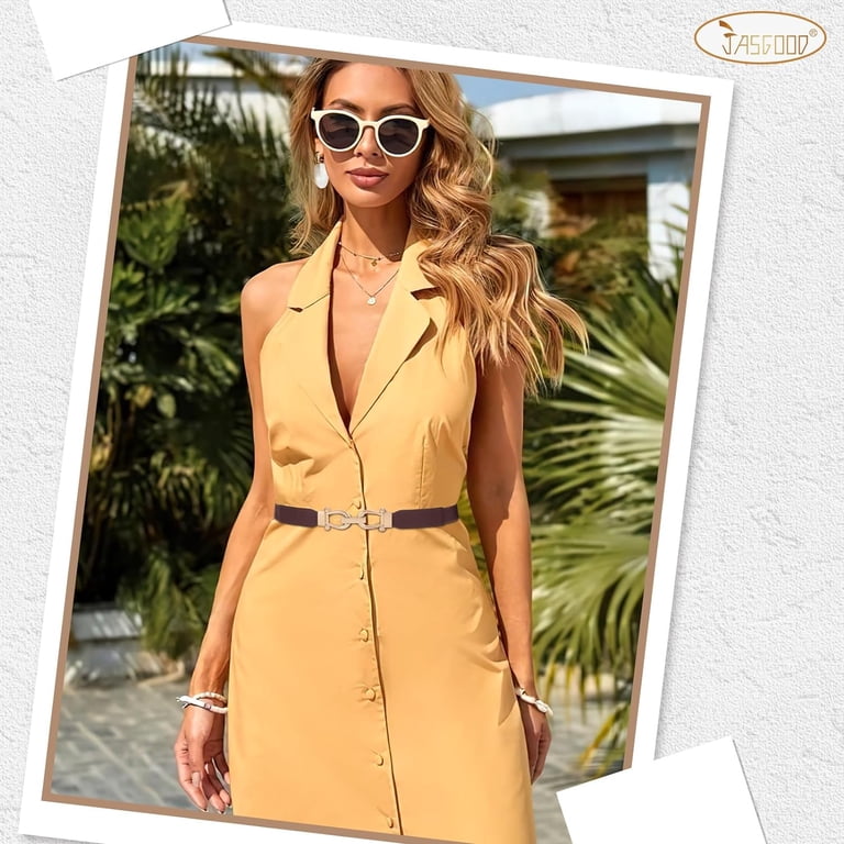 gold buckle elasticated waist belt ladies