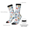 thumbnail image 4 of KLL Watercolor Nautical Print Cool Socks Men's Women's Crew Socks Funny Crazy Novelty Stockings, 4 of 6