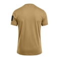 thumbnail image 6 of Mens Loose Fit Tactical T-Shirts Crew Neck Quick Dry Polyester Hook Loop Patch Breathable Short Sleeve Outdoor, Khaki, L, 6 of 6