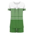 thumbnail image 7 of Viikei Womens Pajama Sets,Women Casual Round Neck Print Short Sleeve Blouse Fashion Pants Pajamas Suit Green L, 7 of 7