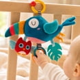 thumbnail image 5 of Kiddiway Happy Monkey Baby Stroller Hanging Plush Toy - Plush Figurine & Cute Plushies, Baby Rattles & Plush Rings, Music Pull, Sensory Auditory, Easy Attach, Car Stroller,Blue, 5 of 7