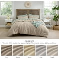 thumbnail image 7 of King Size Waffle Comforter Set, Khaki Soft Cotton Bedding, 3-Piece Waffle Weave Bed Set Including 1 Comforter (104"x90") and 2 Pillow Shams, Premium Cotton Cover with Polyester Fill for All Seasons, 7 of 7