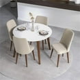 thumbnail image 3 of Palm Modern Solid Wood Walnut Dining Room&Kitchen 5 Piece Furniture Set, 3 of 7