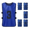 thumbnail image 4 of 6 PCS Adults Soccer Pinnies Quick Drying Football Team Jerseys Youth Sports Scrimmage Soccer Team Training Numbered Bibs Practice Sports Vest, 4 of 5