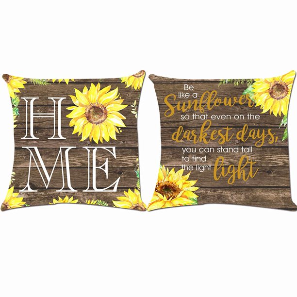 Download Munzong Set of 2 Sunflower Throw Pillow Covers 18 x 18 ...