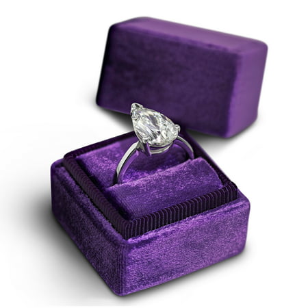 18K White Gold Engagement Ring Natural Diamond 1.07 Carat Weight Pear G