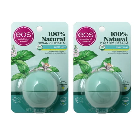 2 Pack EOS Smooth Sphere Evolution Lip Balm Sweet Mint Flavor .25oz
