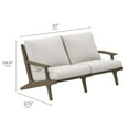 thumbnail image 3 of Saratoga Outdoor Patio Teak Wood Loveseat in Weathered Gray White, 3 of 10