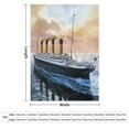thumbnail image 2 of Manta navideña supersuave de franela de microfibra con el famoso Titanic, estilo antiguo e histórico, para sofá cama, mullida y cálida, de 76 x 101 cm., 2 of 8