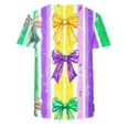 thumbnail image 4 of Gamivast Carnival Theme Shirts for Women Plus Size Loose Fitted Crewneck Short Sleeve Blouses Dressy Mask Graphic Tunic Tee Tops Happy Mardi Gras Day Outfits, 4 of 6