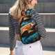 thumbnail image 5 of Disketp Colorful Flower Sea Turtle print Canvas Backpack Lightweight Travel Daypack Student Rucksack Laptop Backpack-, 5 of 5