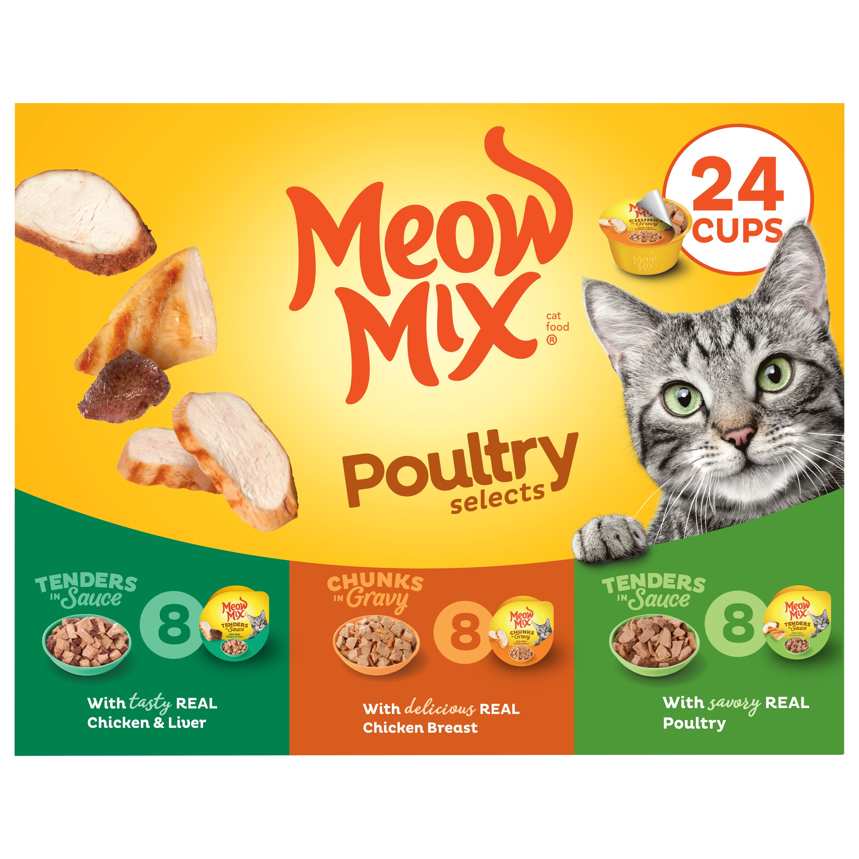 Meow Mix Poultry Selections Variety Pack Wet Cat Food