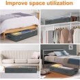 thumbnail image 2 of Bedroom Underbed Organizer, Large Capacity Clothes Organizer with Transparent Window Foldable Storage Box for Clothes Quilt Blanket Pillow (2 Pcs), 2 of 5