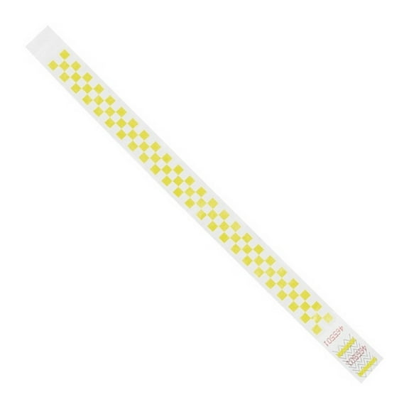 Tyvek® Wristbands Checkerboard Yellow 3/4" X 10" (500 Per/Case)
