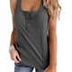 thumbnail image 3 of Camiseta sin mangas con botones, cuello en U Camiseta sin mangas con botones y cuello en U Camisa sin mangas de punto acanalado Eficiencia óptima, 3 of 6