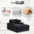 thumbnail image 7 of TUANLUO 44" Single Chaise Lounge Indoor, Corduroy Lounge Chair with Ottoman and Cup Holders, Deep Seat Couch for Living Room, Black, 7 of 7