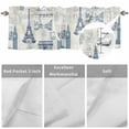 thumbnail image 4 of Curtain Valance for Windows, Vintage Paris Architectural Blue Kitchen Valances Rod Pocket Short Curtains, Modern Abstract Art Window Valance for Bedroom Bathroom Living room 54x18in, 4 of 9