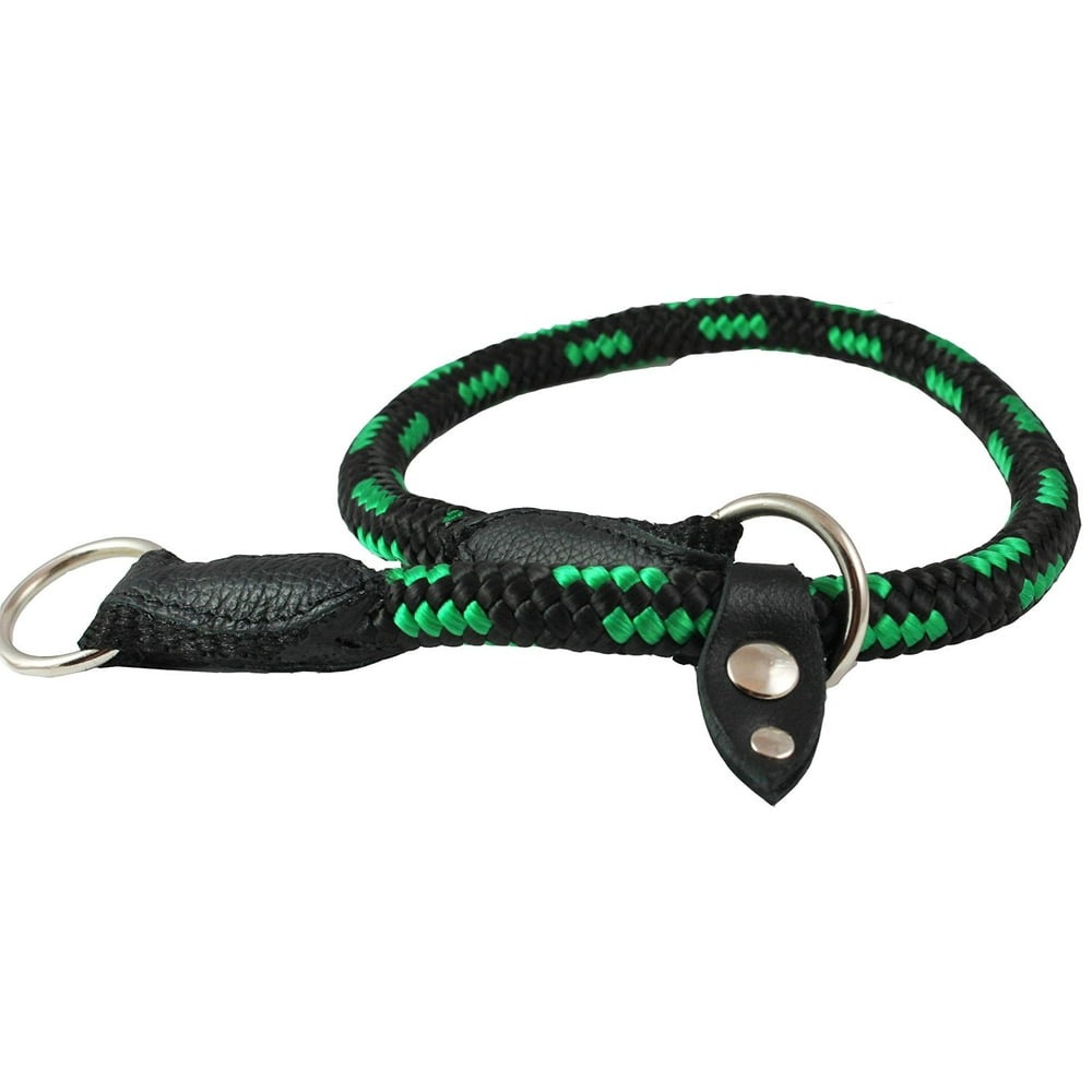 Dogs My Love Round Braided Rope Nylon Choke Dog Collar with Sliding