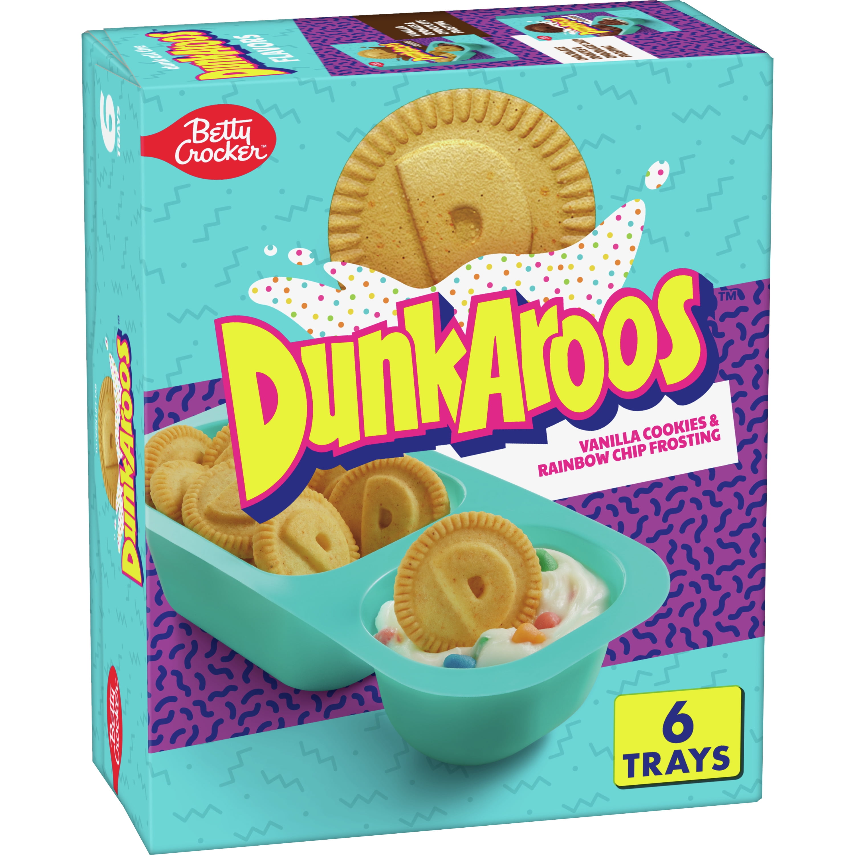 4 boxes of 6 24 Pack Dunkaroos Snack Vanilla Creme Rainbow Sprinkles Nostalgia 