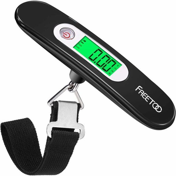 Electronic Luggage Scale Portable Digital Luggage Scale Max 50kg/110lb (LB, g, oz, kg) Electronic Scale/Tare Function/Travel/Shopping/Postal/Household/Outdoor Use (Black)