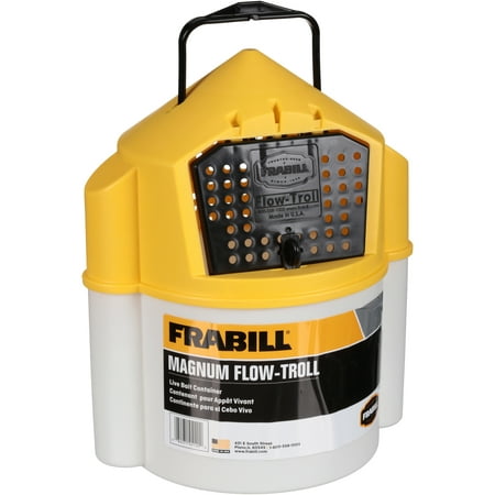 Frabill® Fishing Magnum Flow-Troll Live Bait Container Storage (Best Portable Live Bait Well)