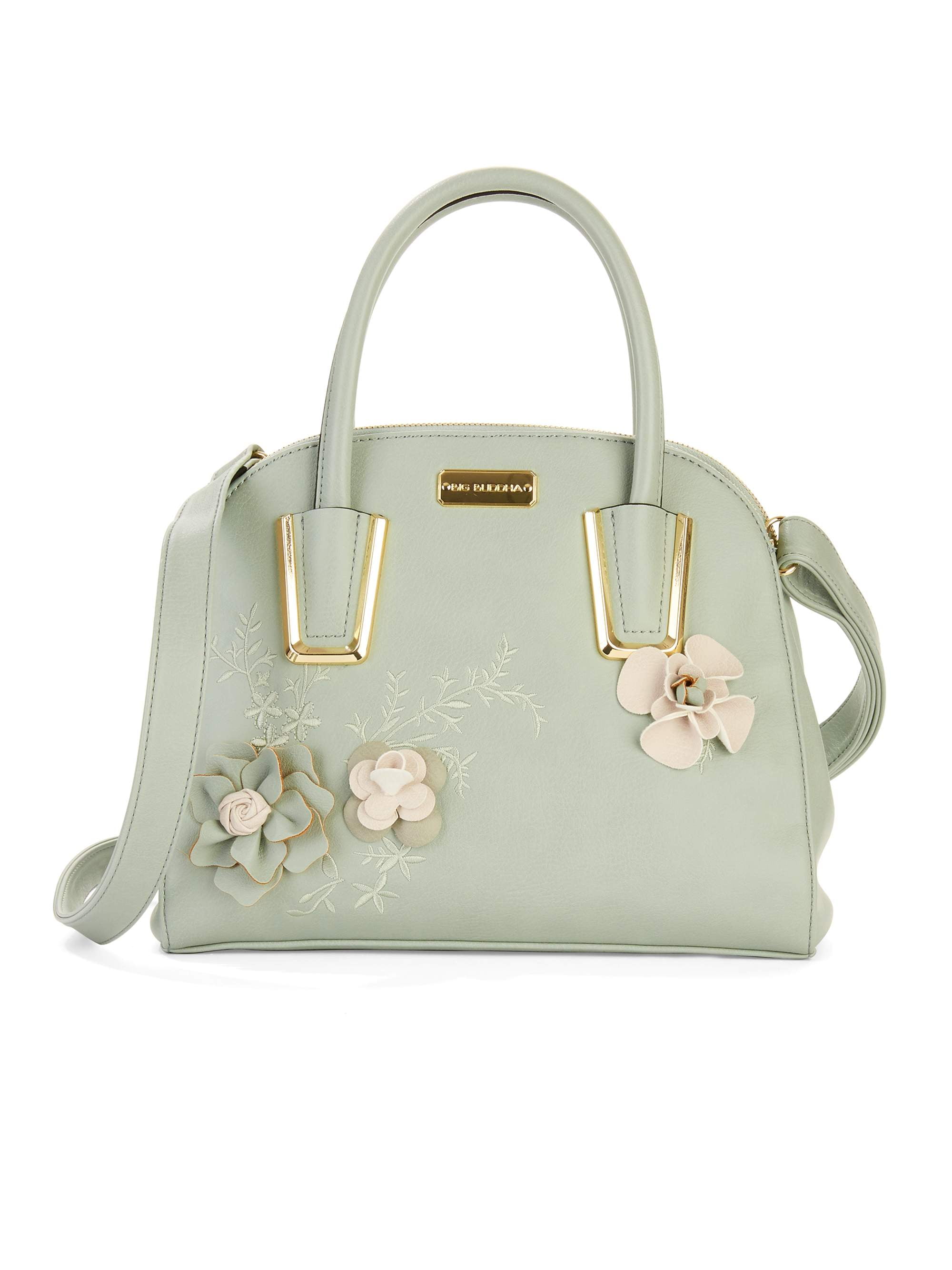 Big Buddha Floral Applique Satchel