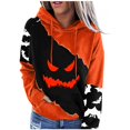 thumbnail image 1 of Women's Casual Fashion Halloween Print Long Sleeve Pullover Hooded Top, 1 of 4