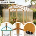 thumbnail image 3 of INTER HUT 6x8 FT Polycarbonate Greenhouse for Outdoor, Walk-in Heavy Duty Greenhouse with Adjustable Vent and Solid Cedar Frame, Natural, 3 of 10