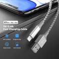 thumbnail image 3 of Cargador Para Iphone [Certificado Apple Mfi] Paquete De 3 Cables Lightning De 10 Pies De Largo, Carga Rápida, Sincronización De Datos De Alta Velocidad, Cable Usb Compatible Con Iphone 13/12/11 Pro Ma, 3 of 5