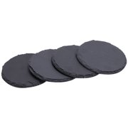Aislor 8/12pcs Slate Coasters Bulk Engraving Blanks Black Stone Coasters with Anti-Scratch Bottom for Black C One Size