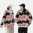 thumbnail image 4 of Kdxio Pink Roses Print Women Men Sun Protection UPF 50+ Jackets Zip Up Long Sleeve Hoodie Hiking Lightweight with Pockets, 4 of 7