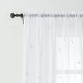 thumbnail image 2 of Anjee 2 Panels Rod Pocket Voile Sheer Curtains, White Polyester Semi Window Drapes with Printed Patterns, 52" x 45", 2 of 9
