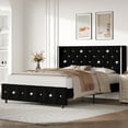 thumbnail image 7 of 4 EVER WINNER Queen Bed Frame, Velvet Upholstered Platform Bed Frame with Diamond Tufted Headboard and Wingback, Black, 7 of 7